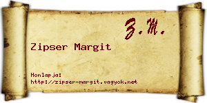 Zipser Margit névjegykártya